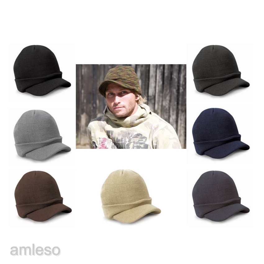 mens winter hat with peak