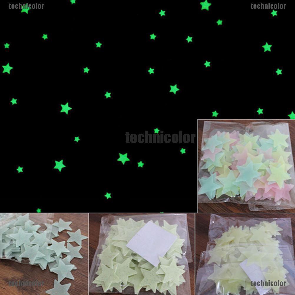 100 Wall Glow In The Dark Stars Stickers Kids Bedroom Nursery Room Ceiling Decor