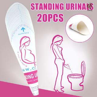 20 Pcs Disposable Female Urine Funnel Urination Device Paper Urinal for Camping Outdoor
