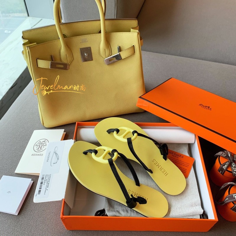 yellow beach sandals