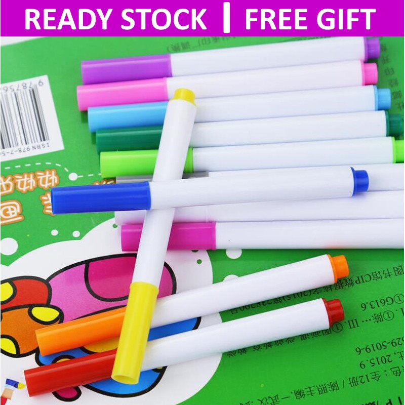 12 pcs Chalk board pen. Erasable Liquid black board marker. Washable
