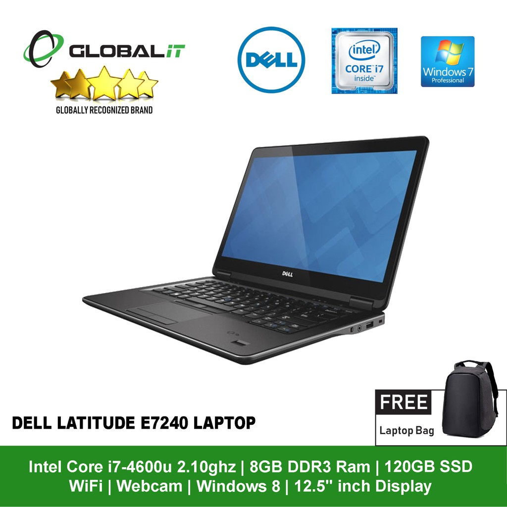 Refurbished Notebook Dell Latitude E7240 Laptop 12 5 Inch Display Wifi Webcam Intel Core I7 Windows 8 Shopee Singapore