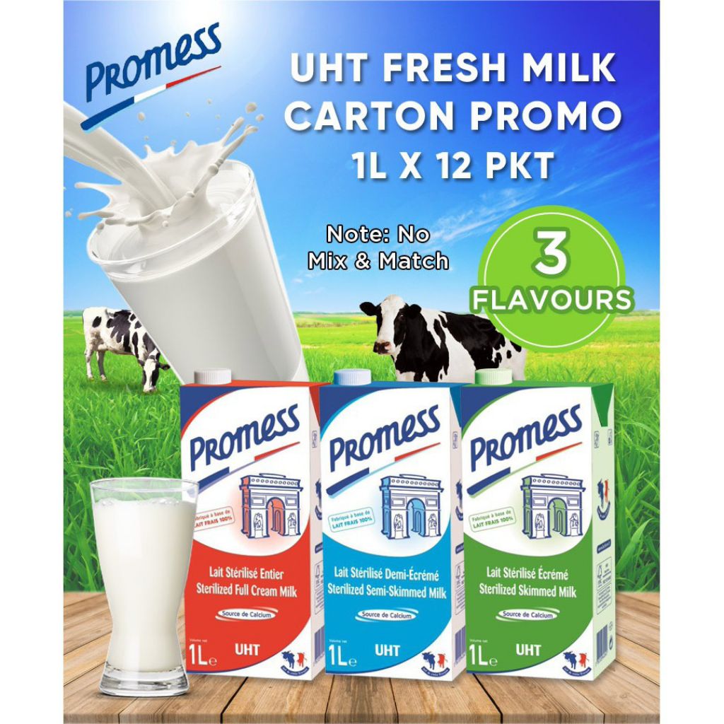 Promess Myfarm Uht Fresh French Milk 1lx12 Carton Sale Mydairymilk Singapore Shopee Singapore