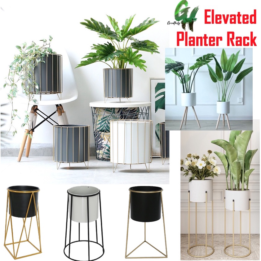 Wrought Iron Elevated Flower Pot Rack / Plant Rack Plant stand Plant