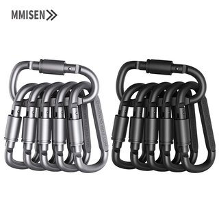 Mmisen✔6pcs Outdoor Camping D-ring Snap Clip Buckle Aluminum Alloy Carabiner Keychain