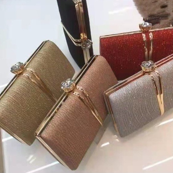 Women Leather Beads Wedding Bridal Evening Party Lady Clutch Purse Bag (with sling)