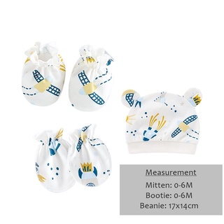 Newborn Baby Beanie Hat Cap Mitten Bootie 3pcs Set 0-6M #1