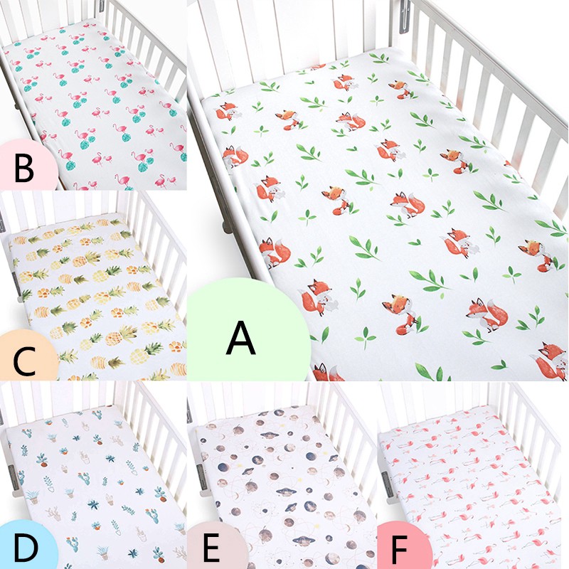 100 Organic Cotton Crib Fitted Bed Sheets Soft Baby Bed Cover