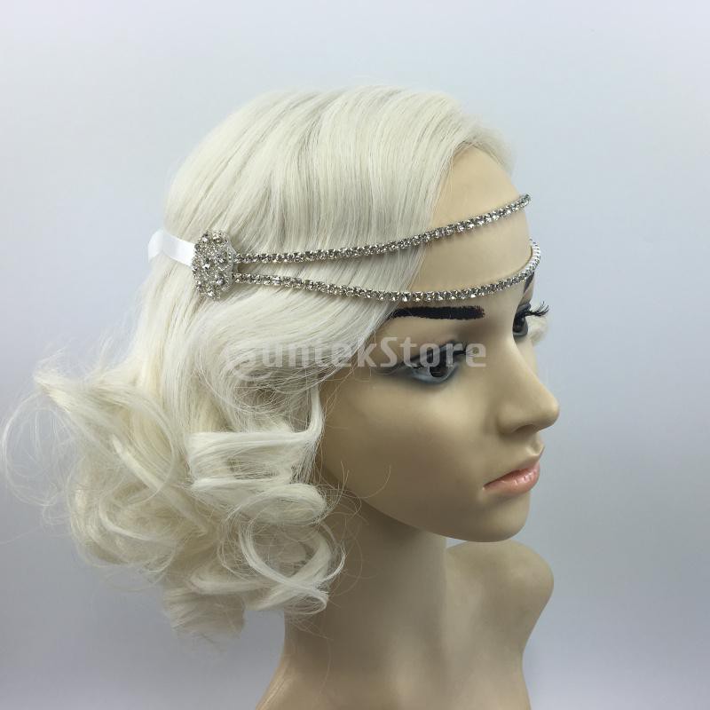 Vintage 1920s Headpiece Flapper Crystal Chain Hairband Great