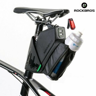 Bicycle Saddle Bag Rear Bags MTB Accessories For Cycling w/ Water Bottle Pocket 