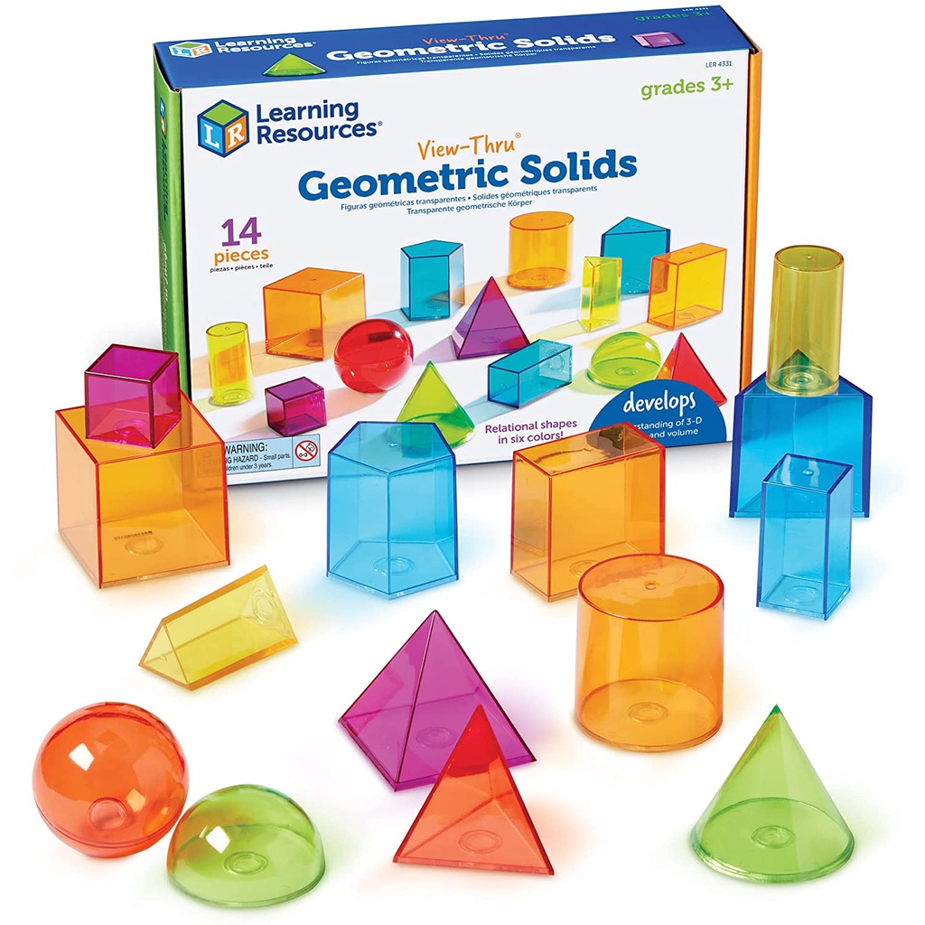 Learning Resources LER4331 View-Thru 3D Geometric Shapes Solids - Maths ...