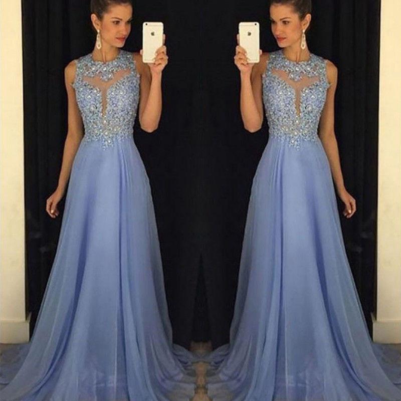 SF♫Womens Bridesmaid Wedding Dress Formal Prom Gown Evening Party Long Maxi