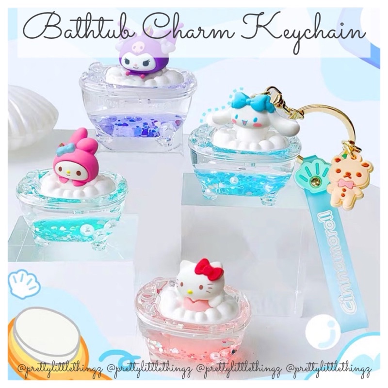 * SG READY STOCK * Sanrio Bathtub Charm Keychain (Hello Kitty, Melody
