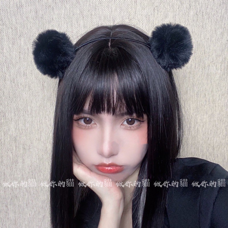 Sweet Girl Cute Bear Round Ear Hair Bands Hair Ball Fluffy Styling Hair  Bands Cosplay Photo Tools | Shopee Singapore