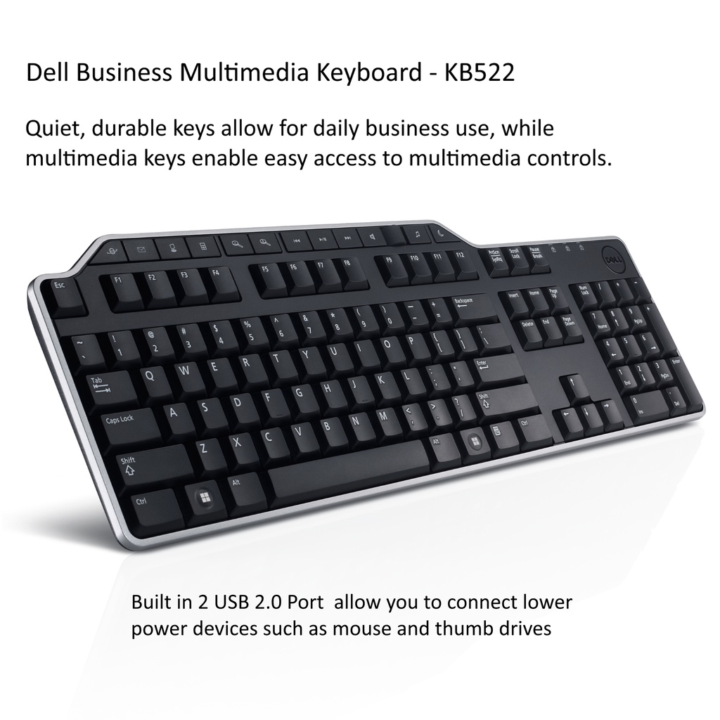 Dell Business Usb Multimedia Keyboard Kb522 Us English Shopee Singapore 8586