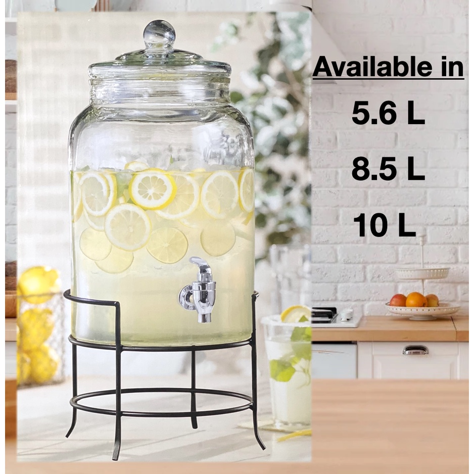 Glass Beverage Dispenser With Stand and Tap [Drinks Dispenser] With Box ...