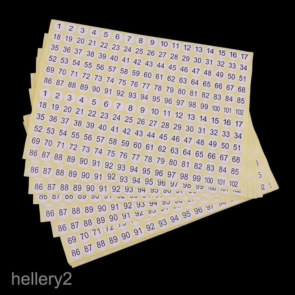 15 Sheets Round Sticky Numbered Labels 1102 Self Adhesive Numbers