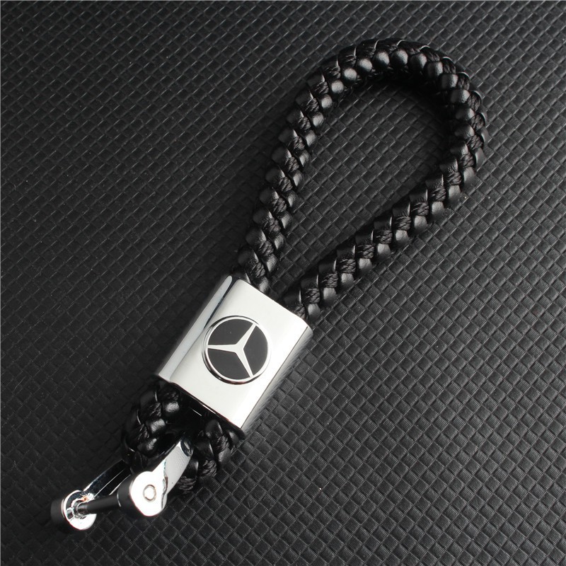 Genuine Leather Car Key Chain Keyring Keychain for Men and Women Accessories for Mercedes-Benz GLK CLA GLA GLC GLE CLS SLK AMG Series，A C E S Class Series 
