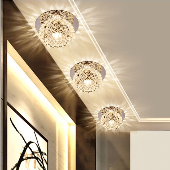 5w Led Modern Crystal Ceiling Light Fixture Pendant Lamp