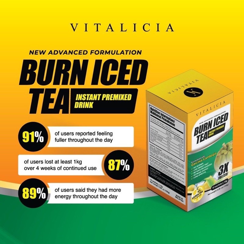 Burn Iced Tea Avenys Vitalicia Shopee Singapore