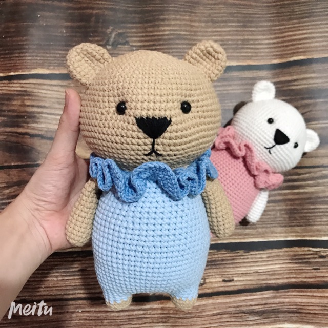 Cute handmade Wool Teddy Bear For Baby, Chart Animal Hook | Shopee Singapore