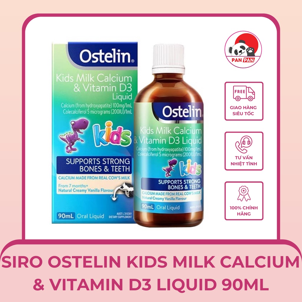 Ostelin Kids Milk Calcium & Vitamin D3 Liquid Supplement Calcium And