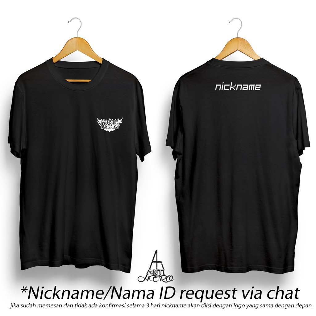 Free Request Nickname Id Name Custom Name Mlbb Esports Gamer Antihero T Shirt Shopee Singapore