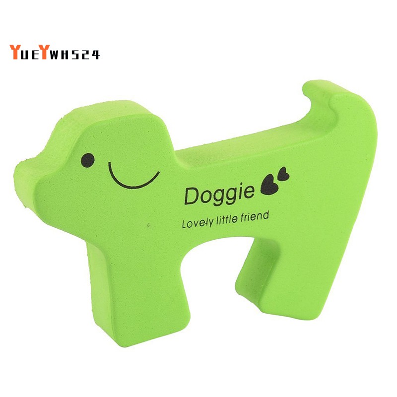 Cartoon Dog Shape Finger Protector Door Stopper Safety Guard Green