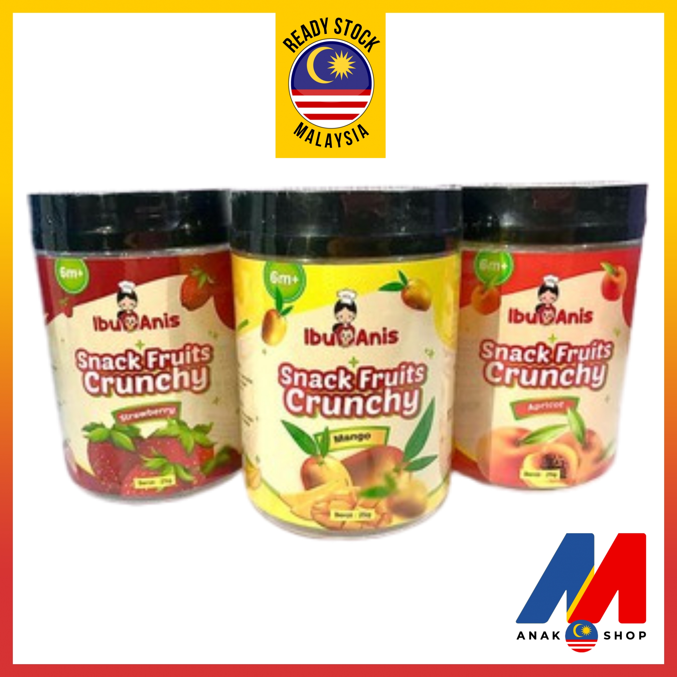 Shop Malaysia Ibu Anis Snacks Fruits Crunchy 100 Real Fruits Snacks Finger Food For Baby Jajan Sihat Teether Shopee Singapore