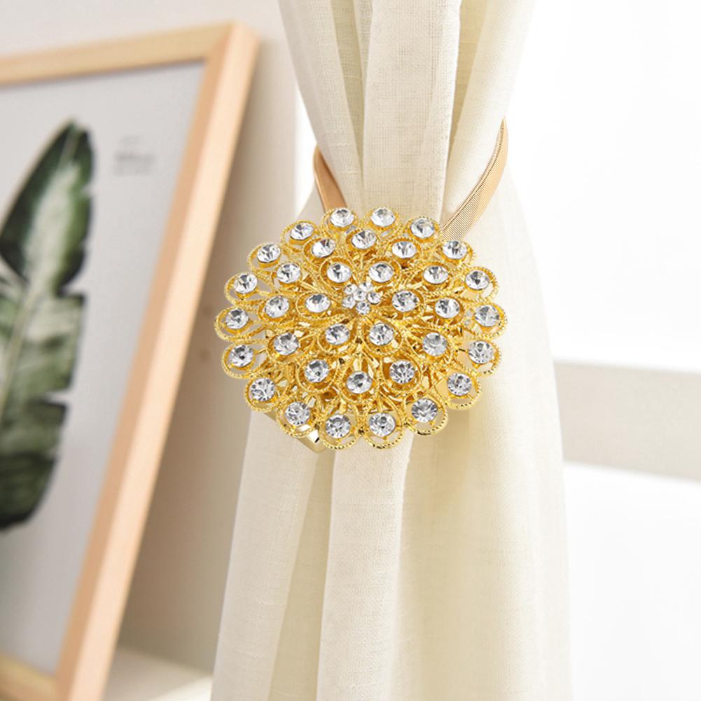 Home Furniture Diy 1 2 Pair Magnetic Crystal Curtain Tiebacks