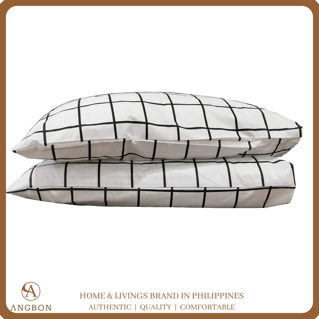 Angbon Korean Cotton Pillow Case Modern Style 18"*28" 2pcs