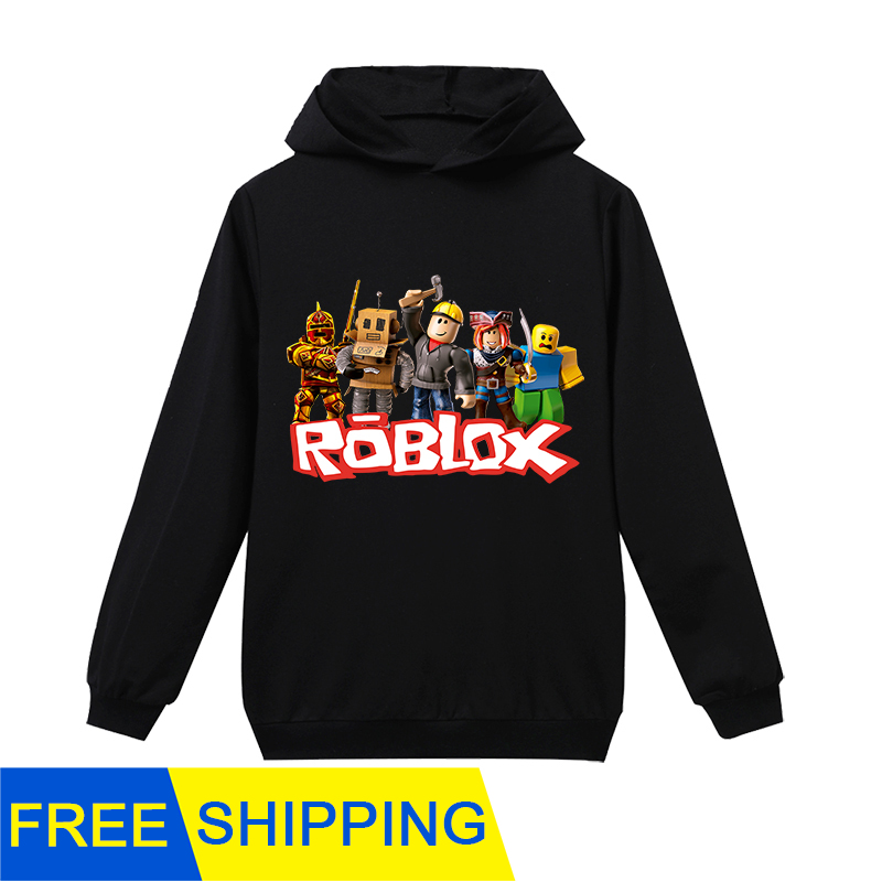 New Roblox Autumn Kids Clothing Boys Hooded Pullover Girls Outerwear Hoodies Coat Children Sweatshirt Tops Shopee Singapore - roblox free clothes for boys