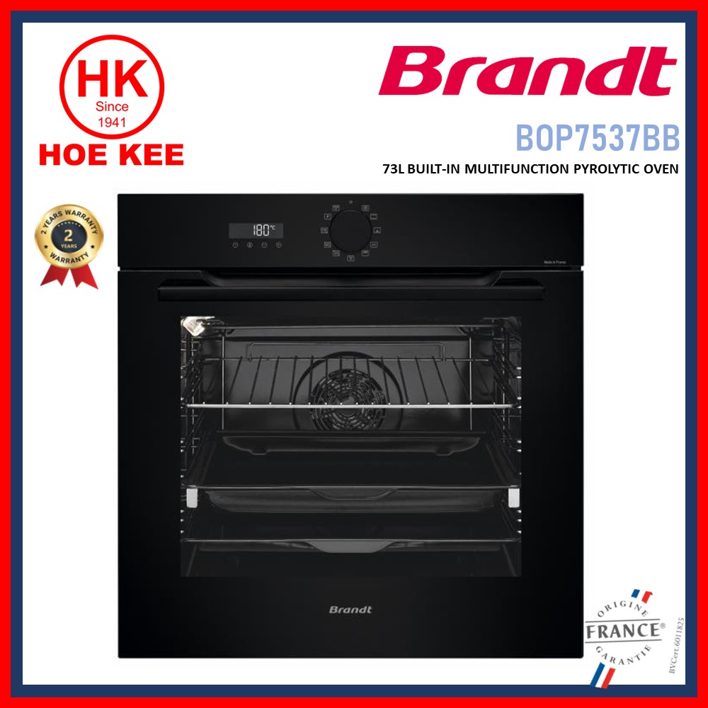 Brandt BOP7537BB Builtin pyrolytic oven Black Shopee Singapore