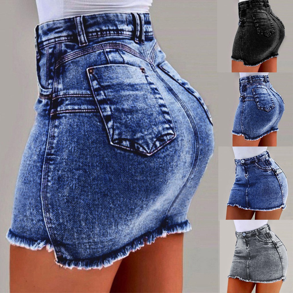 short denim mini skirt
