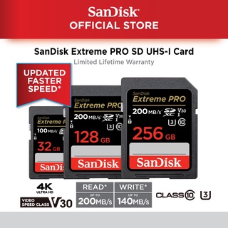 SanDisk Extreme PRO SDHC/XC Cards Class 10 U3 V30 Lifetime Warranty