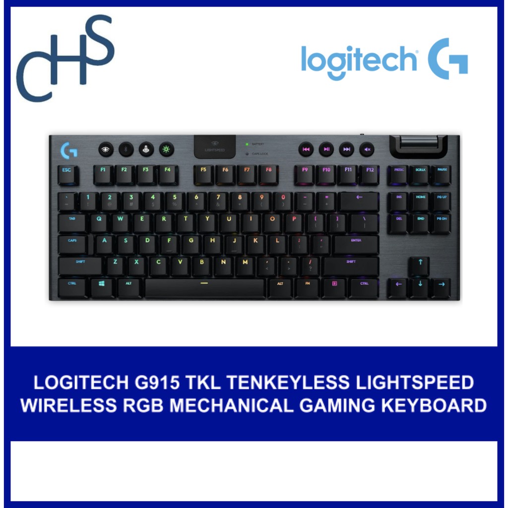 Logitech G915 Lightspeed Wireless RGB Mechanical Gaming Keyboard Linear Tactile Clicky 2 years