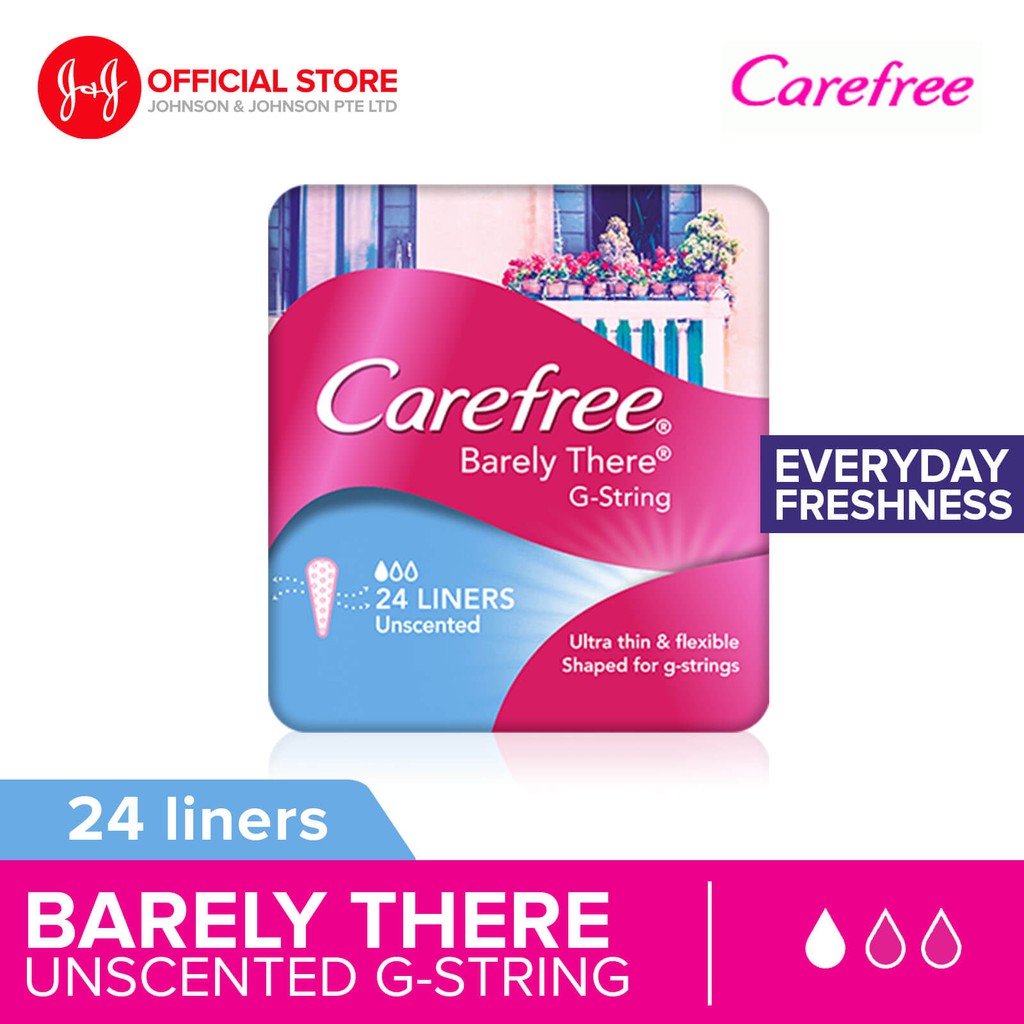 Carefree Barely There Gstring Unscented Panty Liners 24pcs Shopee