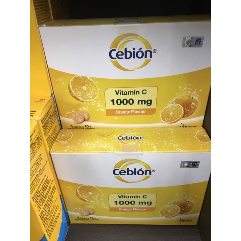 Cebion Vitamin C Effervescent Tablets 1000mg 1 Tubes 8 Tubes Orange Flavour Kelebihan Cebion Vit C Exp 05 22 Shopee Singapore