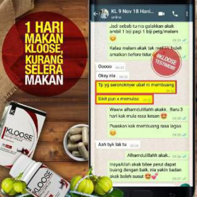 Ready Stock Kloose Slimming Dietary Supplement 500mg Murah 30kapsul Shopee Singapore