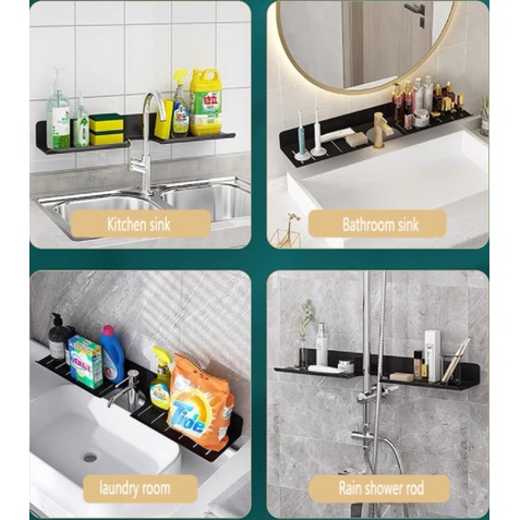 [SG Seller] Wall-mounted shelf for toilet. Faucet holder. Bathroom Mirror rack