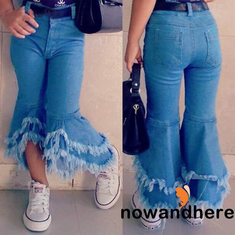 girls denim bell bottoms