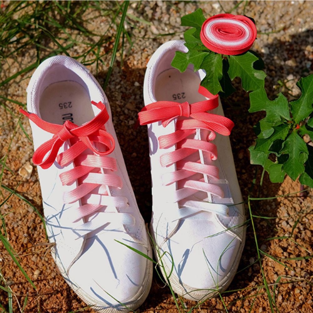 1 Pair Flat Ombre Candy Multi-colour Gradient Shoelaces Athletic Shoe laces Boot