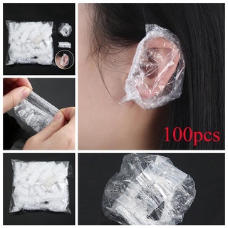 50/100pcs Disposable Waterproof Ear Cover Bath Shower Salon Ear Protector Cover Caps Dyeing Hair One-off Earmuffs Tool