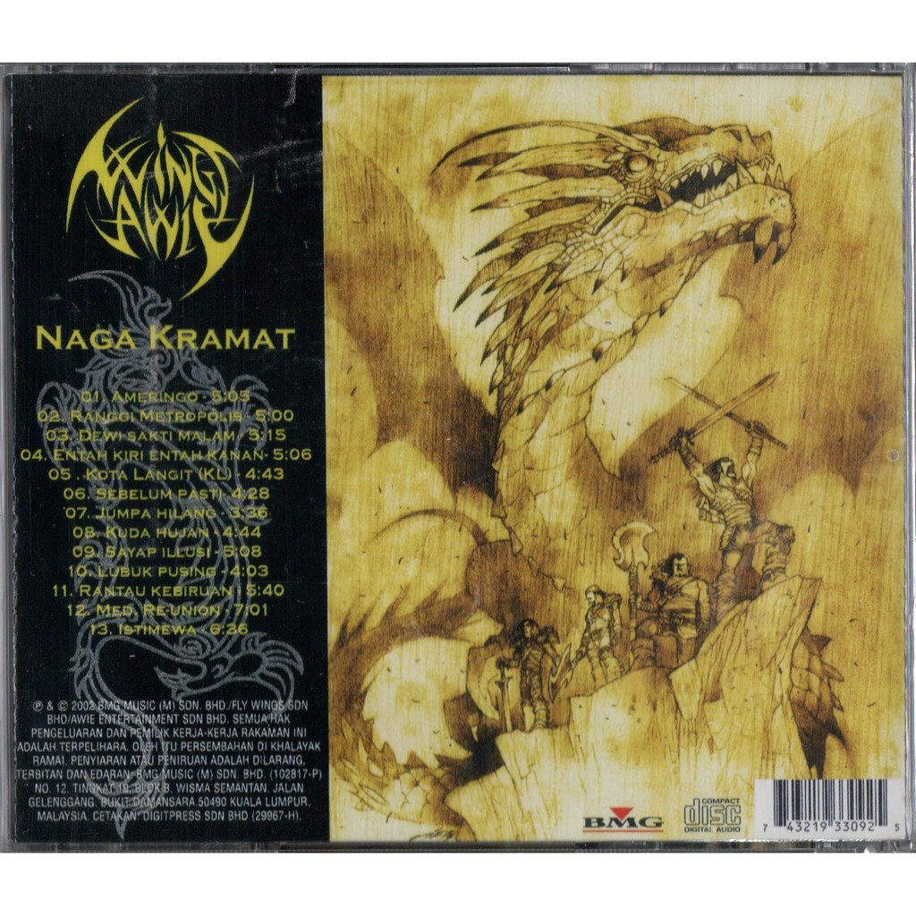 Cd Wings Awie Kramat Dragon 13 Songs Shopee Singapore