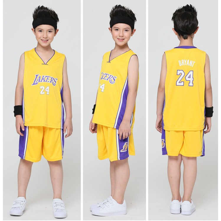 Boys and Girls Sportswear School Summer T-Shirt LJWLCH Basketball Jersey Kobe Bryant # 24 Kids Sleeveless Suit Shorts Youth Sweatshirt Unisex Black 