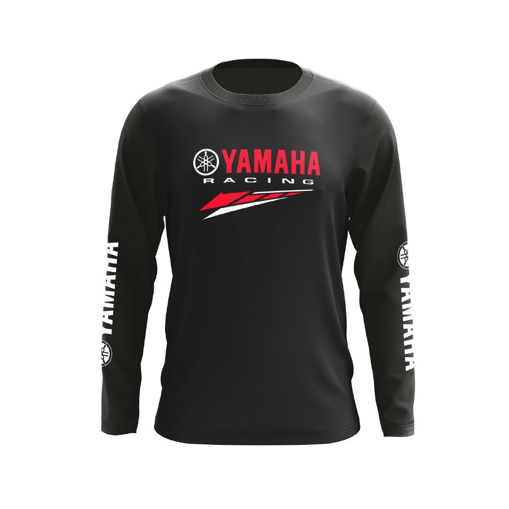T Shirt Mat Motor Yamaha Three Side Logo Microfiber Kain Jersey Lengan Panjang Shopee Singapore