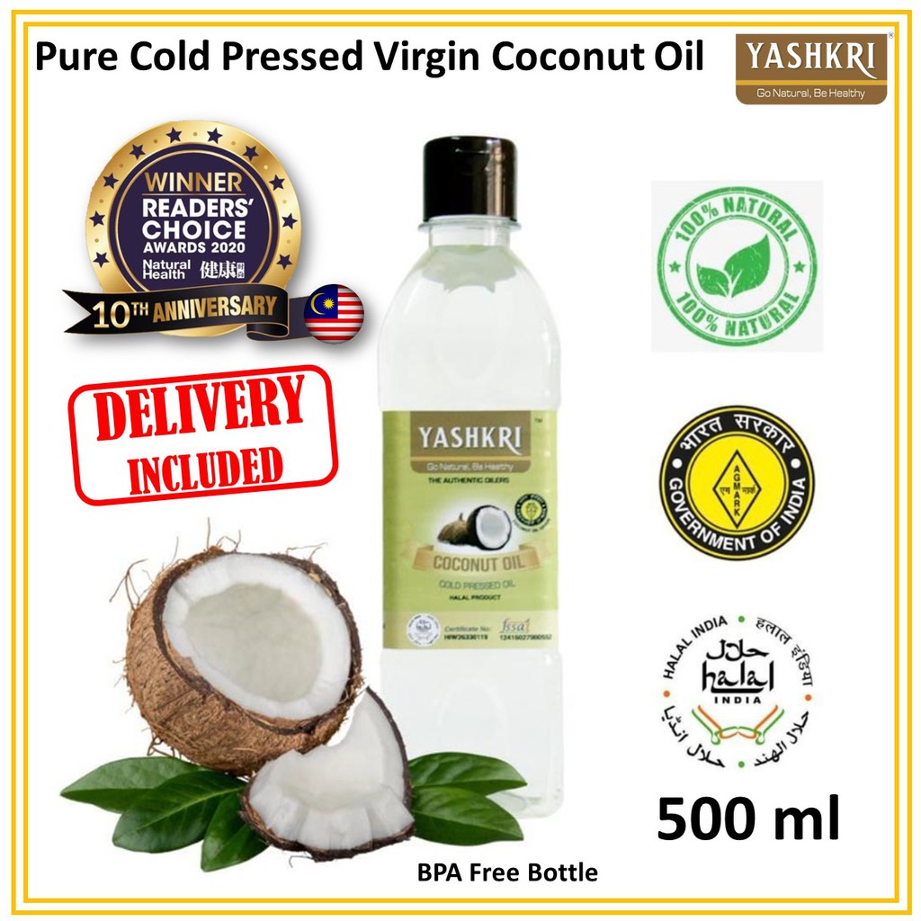 Yashkri Pure Wood Pressed Coconut Oil Minyak Kelapa Dara 500ml Shopee Singapore