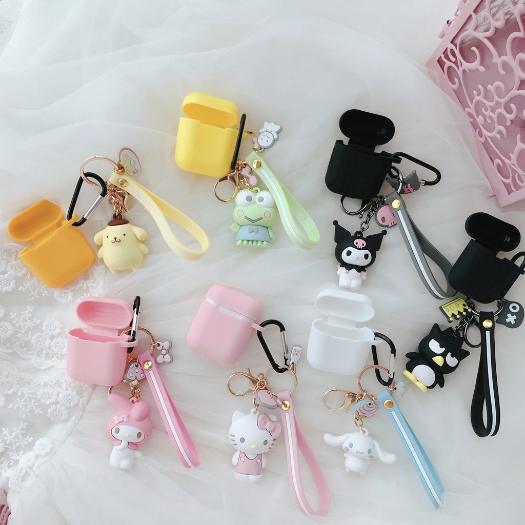 Airpods Case Cute Sanrio Cartoon keychain Silicone case for airpods pro ...