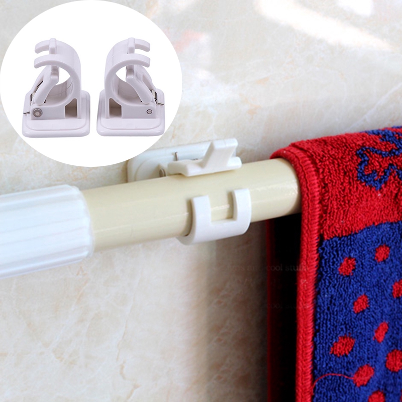 2 Pcs/set rod end hanging clip curtain shower curtain rod fixed clip