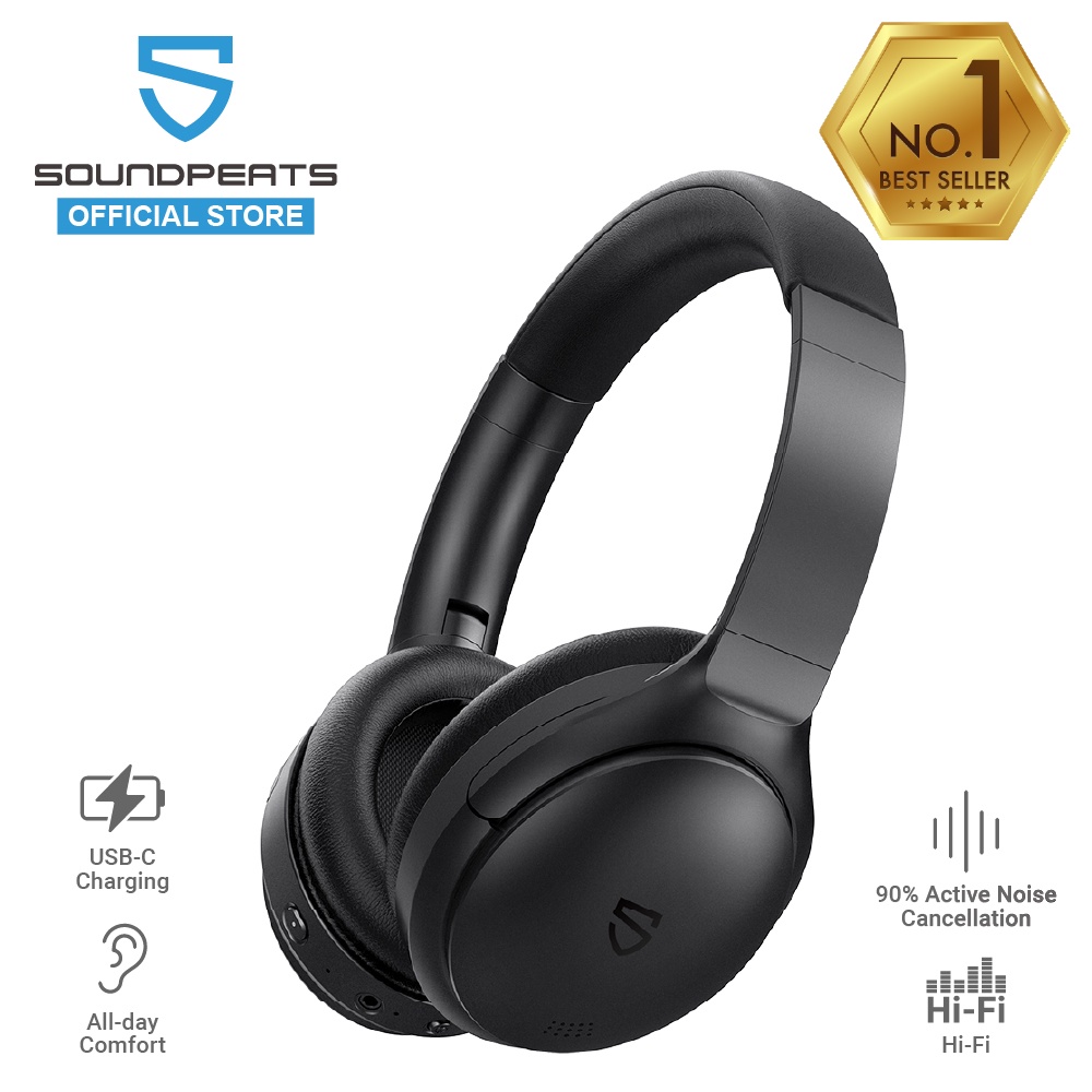 SoundPEATS A6 Hybrid Active Noise Cancelling Headphones With Crystal ...